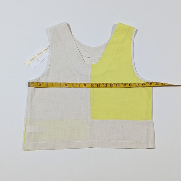 Reversible Ivory and citron linen tank top - Picture 7 of 11